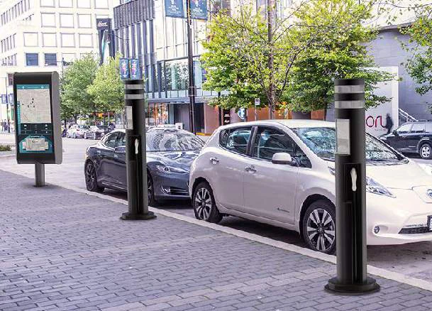 Historical streetscape concept showing ReCharged infrastructure